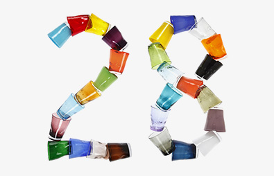 articoli colorati in vetro